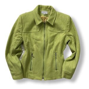 Vintage Jordan & Cole Wool Blend Yellowish/Green Colored Coat (Size: Med)